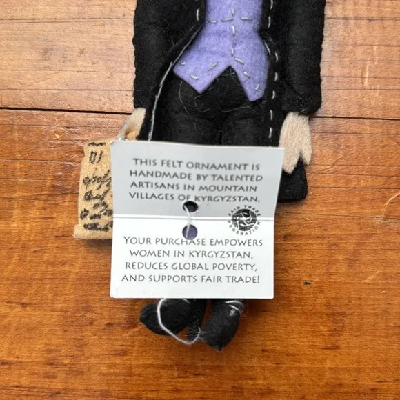 🇰🇬Handmade felt ornament of Thomas Jefferson. Made in Kyrgyzstan. NWT. - Picture 4 of 5